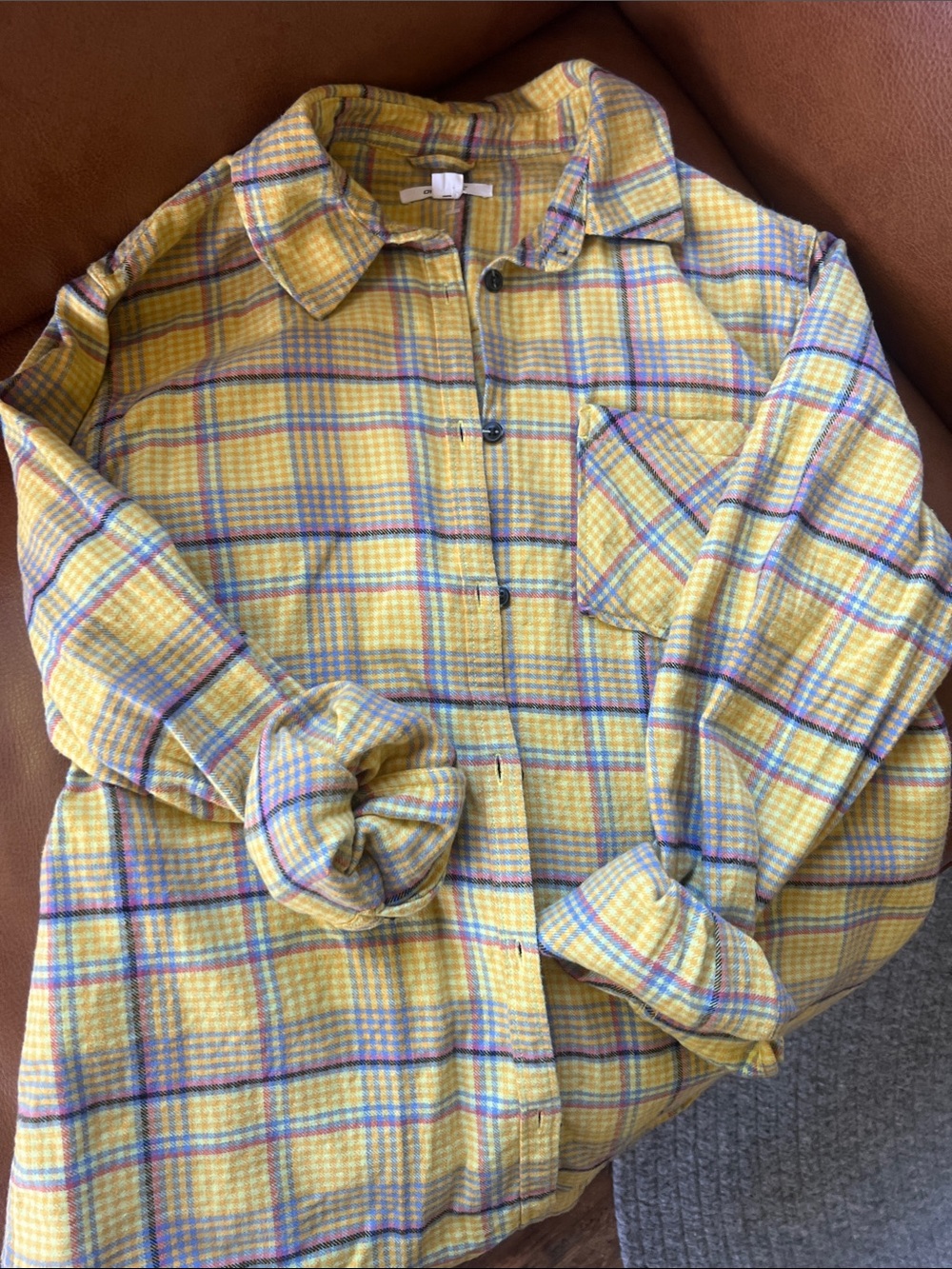 O'Neill yellow flannel shirt